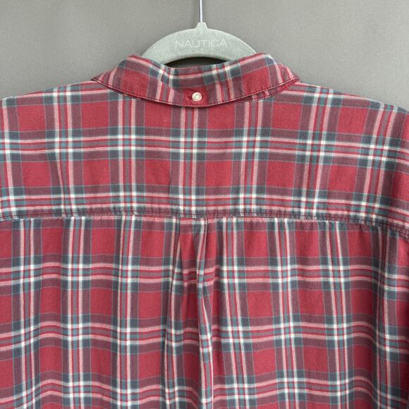 Mens Rip Curl plaid button up shirt - red - blue - casual - Christmas - size XL - Picture 8 of 9